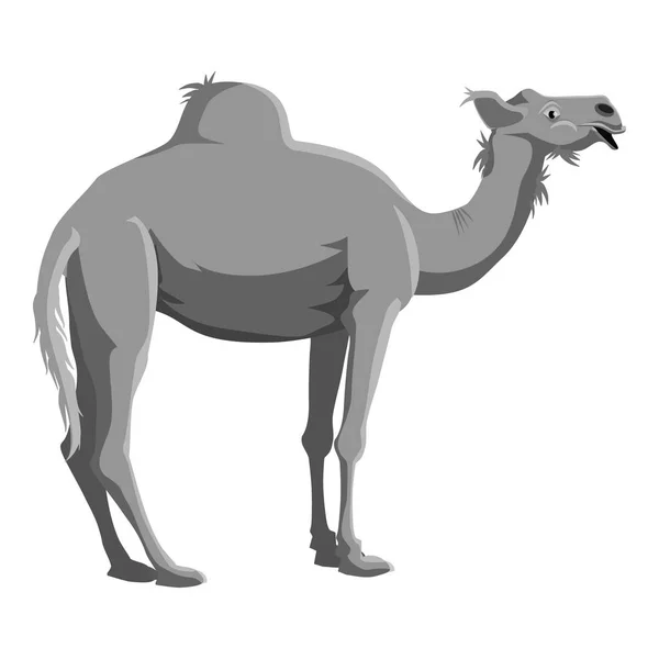 Ícone de camelo, estilo monocromático cinza — Vetor de Stock