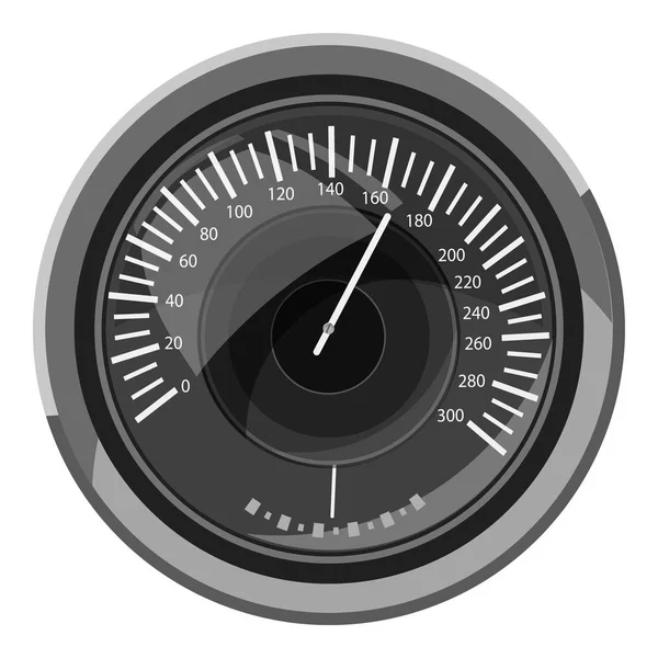 Hastighetsmätare ikon, grå svartvit stil — Stock vektor