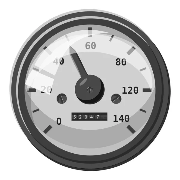 Hastighetsmätare med pilen ikonen, grå svartvit stil — Stock vektor