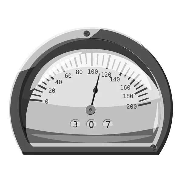 Liten hastighetsmätare ikon, grå svartvit stil — Stock vektor
