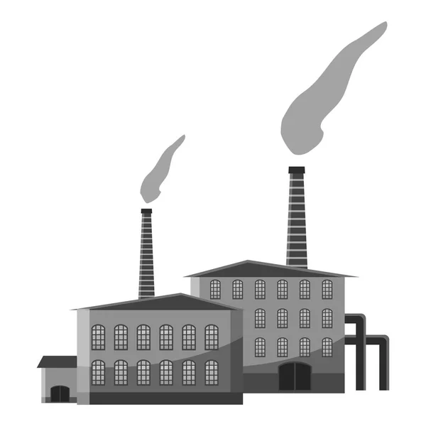 化工厂图标，灰色单色样式 — 图库矢量图片