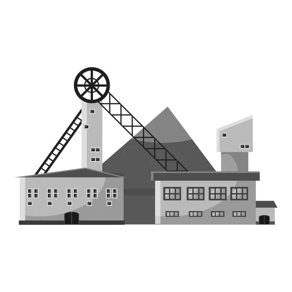 Icono de planta de producción, estilo monocromo gris — Archivo Imágenes Vectoriales