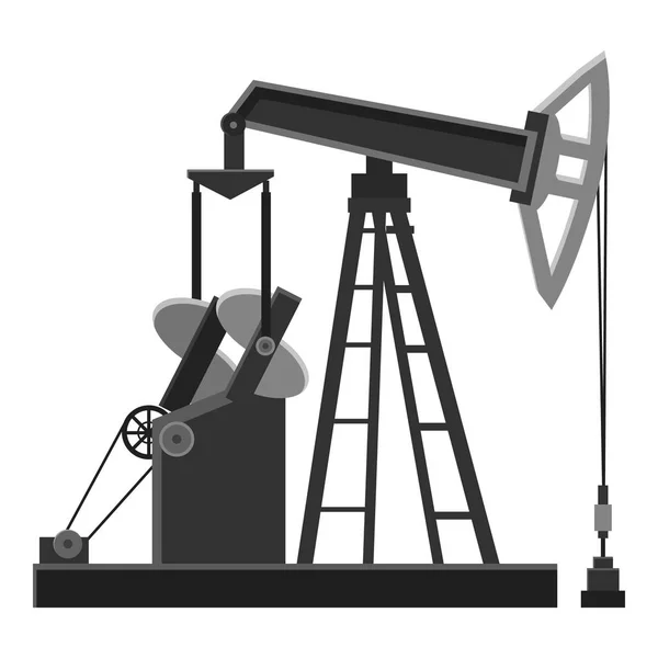 Oil rig icon, gray monochrome style — Stock Vector