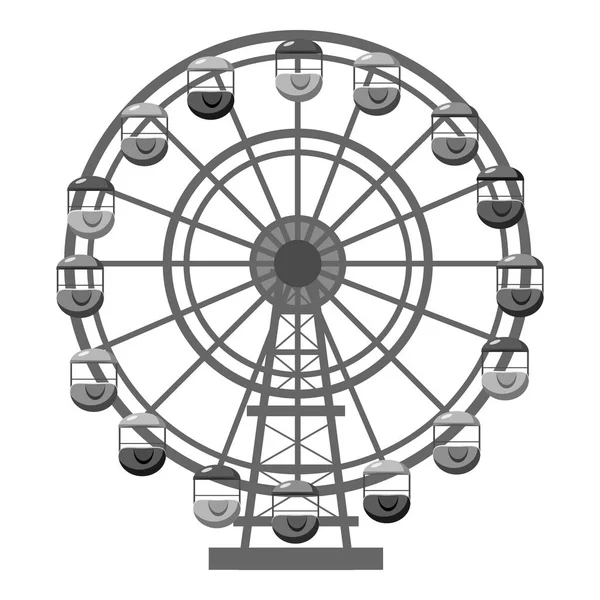 Monochromatický styl ikon, šedý Ferris wheel — Stockový vektor