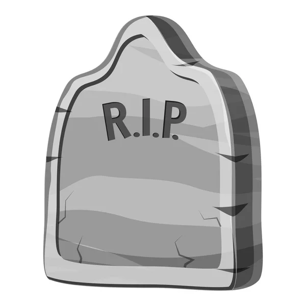 Gravestone e RIP ícone de texto cinza estilo monocromático —  Vetores de Stock