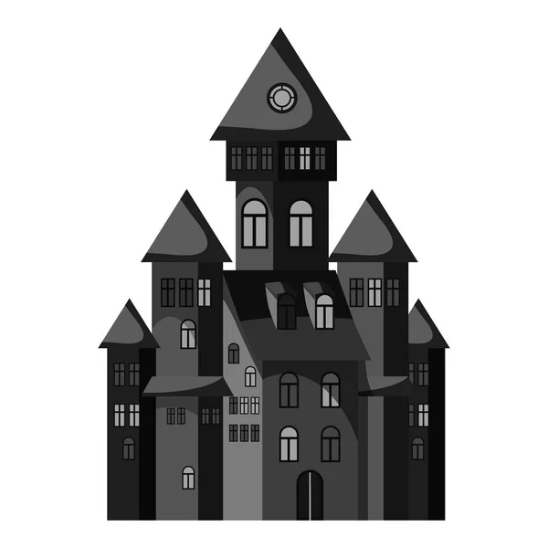 Icono del castillo de brujas, gris estilo monocromo — Archivo Imágenes Vectoriales