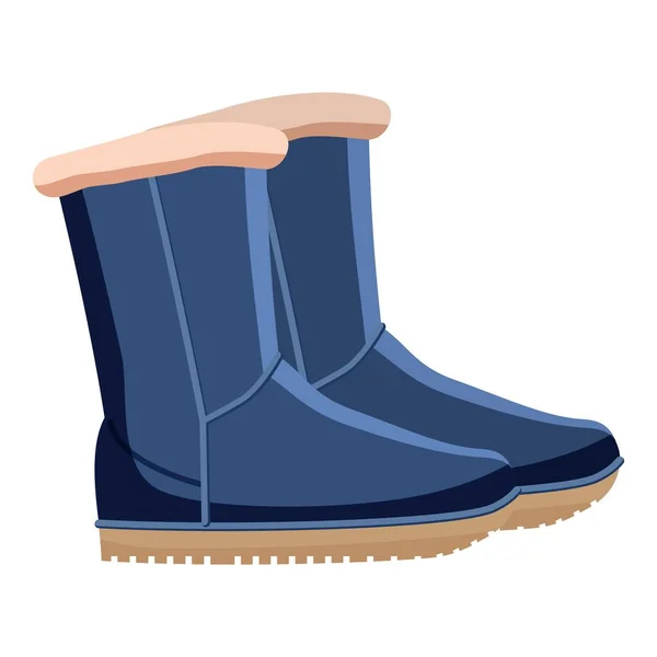 Par de zapatos de invierno azul icono, estilo de dibujos animados — Archivo Imágenes Vectoriales