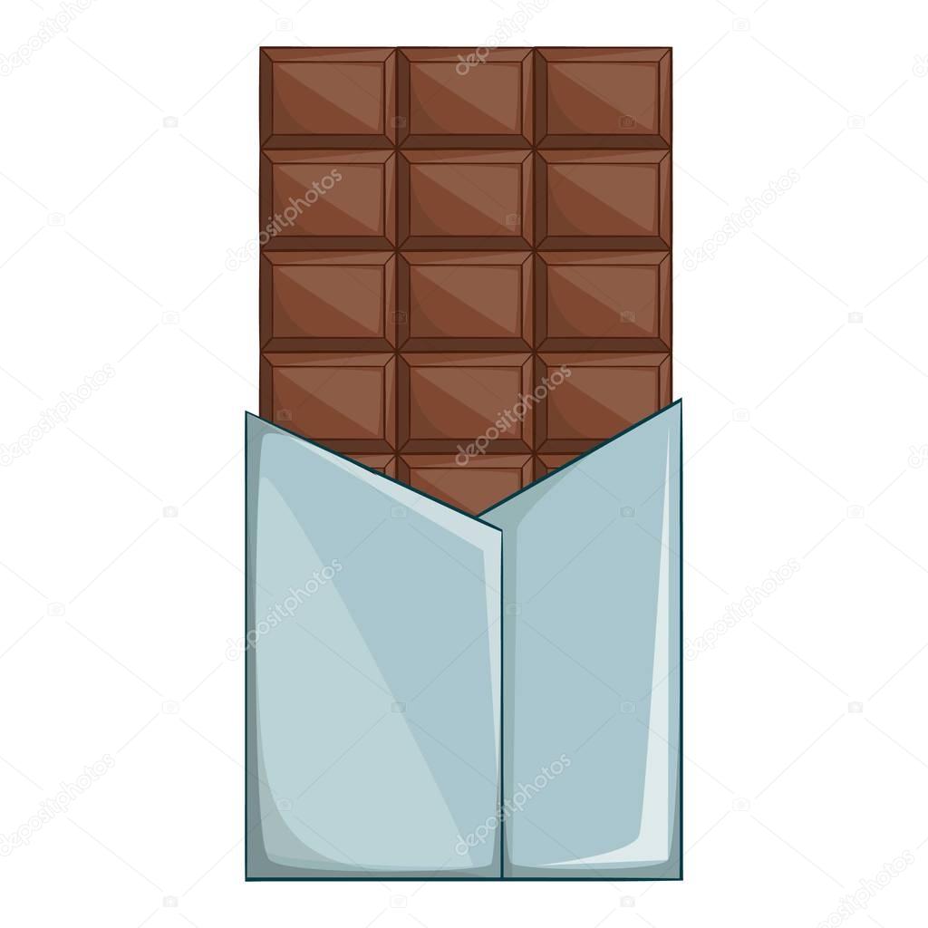 Swiss chocolate icon, cartoon style