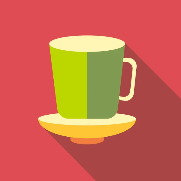 Taza de té icono, estilo plano — Vector de stock