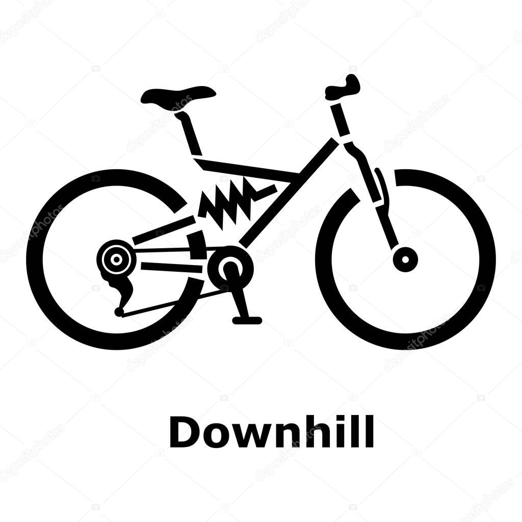 Downhill bicycle icon, simple style