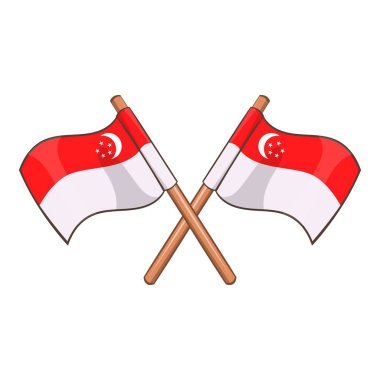 Singapur bayrak simgesi, karikatür tarzı