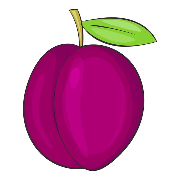 Icône prune, style dessin animé — Image vectorielle