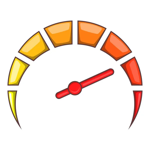 Speedometer at maximum speed icon, cartoon style — Stock Vector