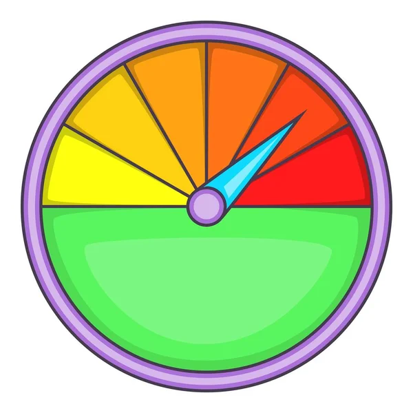 Colorful speedometer icon, cartoon style — Stock Vector