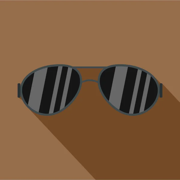 Icône de lunettes noires, style plat — Image vectorielle
