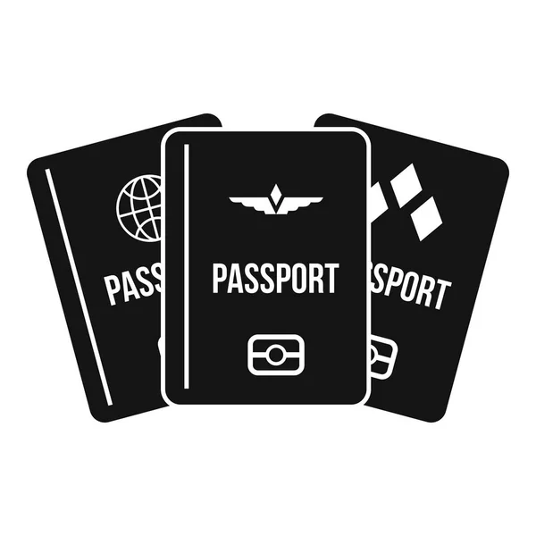 Ícone de passaporte, estilo simples — Vetor de Stock