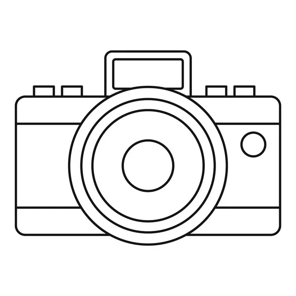 Fotokamery ikona, styl osnovy — Stockový vektor