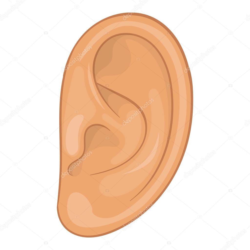 Ear icon, cartoon style