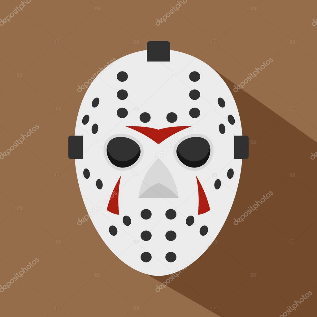 Hockey mask icon, flat style Stock Vector Image by ©ylivdesign 129572390