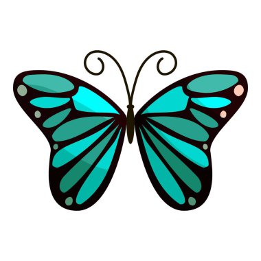 Parlak kelebek ikonu, çizgi film tarzı