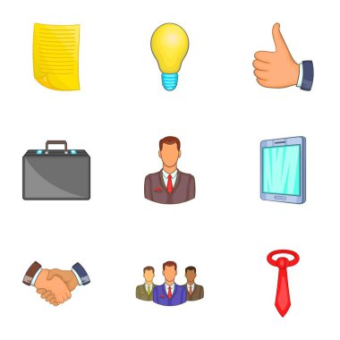 Icons set pazarlama, karikatür tarzı