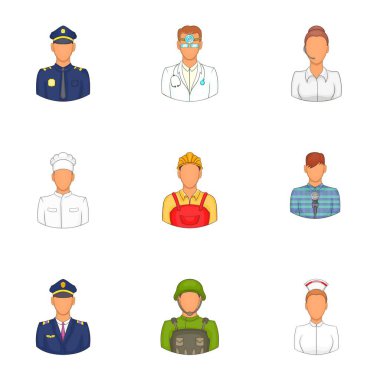 Faaliyetleri Icons set, karikatür tarzı