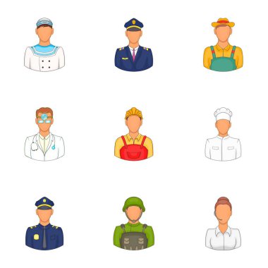 İşgal Icons set, karikatür tarzı