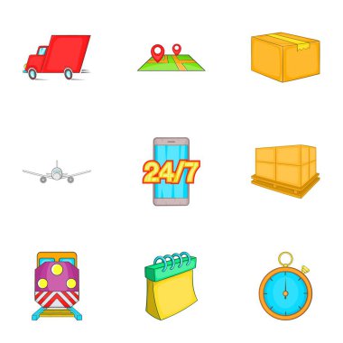 Teslimat Icons set, karikatür tarzı