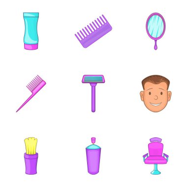 Berber Icons set, karikatür tarzı