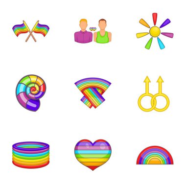 LGBT Icons set, karikatür tarzı