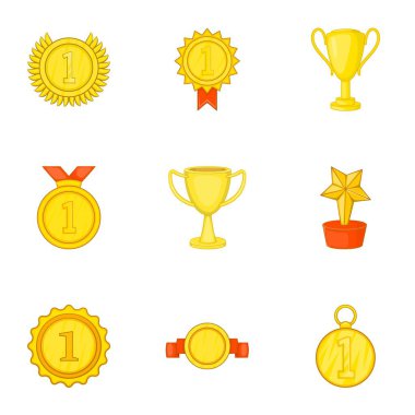 Şampiyonluk Icons set, karikatür tarzı