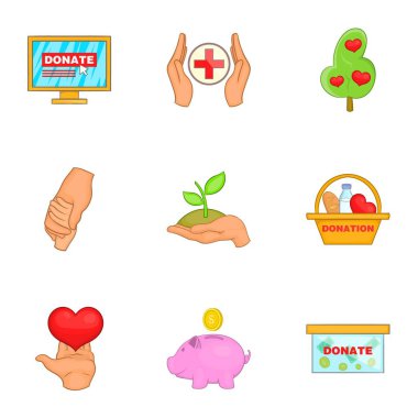 Sponsorluk Icons set, karikatür tarzı