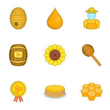 Bal Üretim Icons set, karikatür tarzı