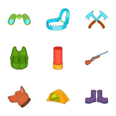 Doğa turizm Icons set, karikatür tarzı