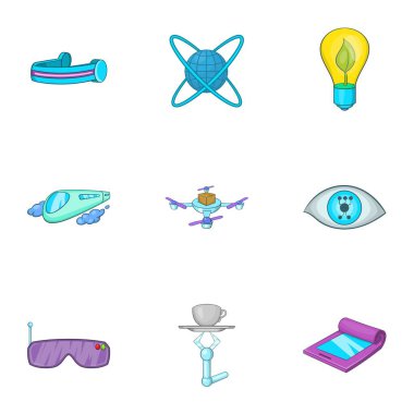 Yeni şey Icons set, karikatür tarzı