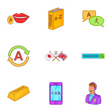 Simgeler dil ayarla, tarzı çizgi film