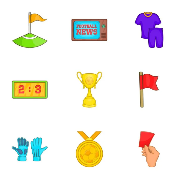 Conjunto de ícones de competição, estilo cartoon —  Vetores de Stock