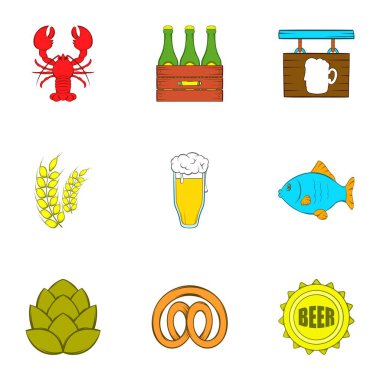 Alkol Icons set, karikatür tarzı