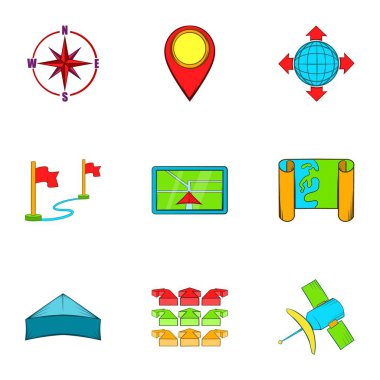 GPS Icons set, karikatür tarzı