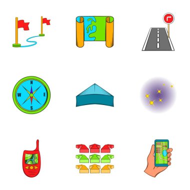 Konumu Icons set, karikatür tarzı