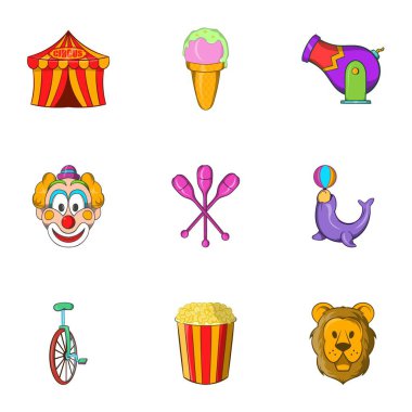 Chapiteau Icons set, karikatür tarzı