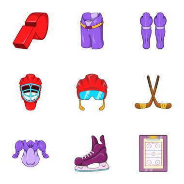 Buz mücadele Icons set, karikatür tarzı