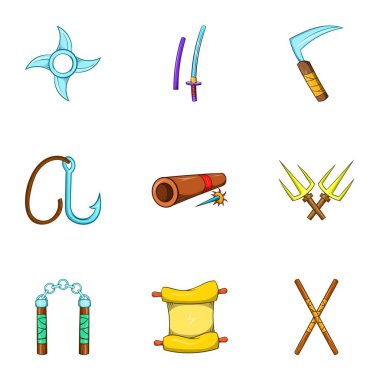 İzci Icons set, karikatür tarzı