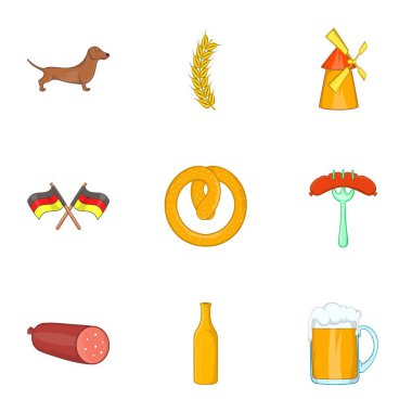 Almanya Icons set, karikatür tarzı kal
