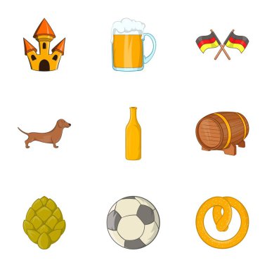 Ülke Almanya Icons set, karikatür tarzı