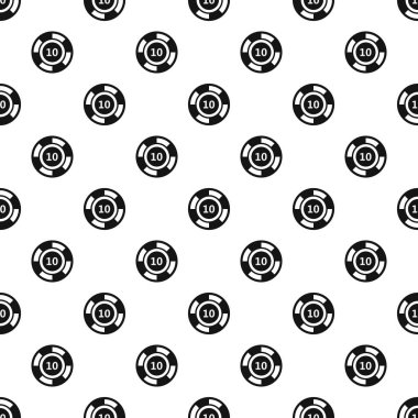 Poker chip nominal 10 desen, basit tarzı