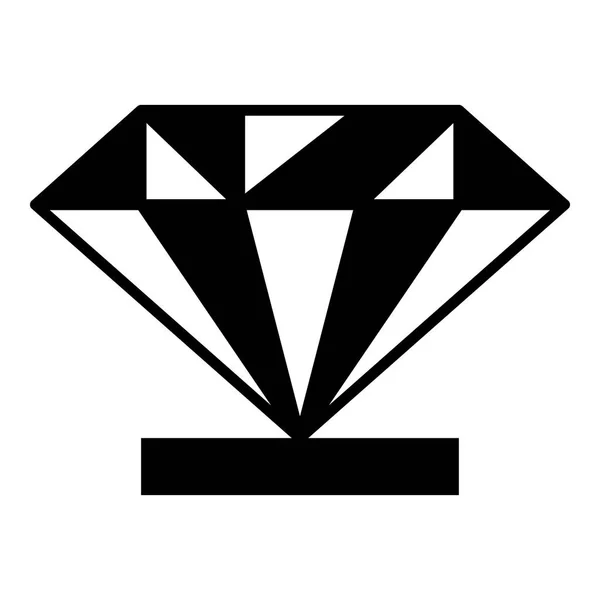 Алмаз на иконке пьедестала, простой стиль — стоковый вектор