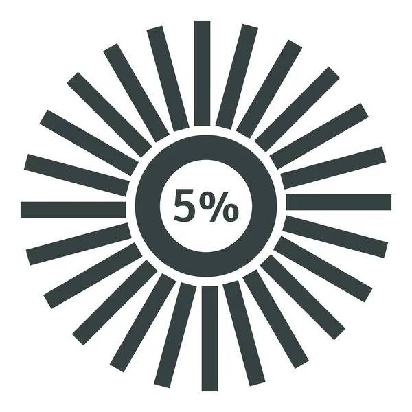 Web preloader 5 ícone por cento, estilo plano — Vetor de Stock