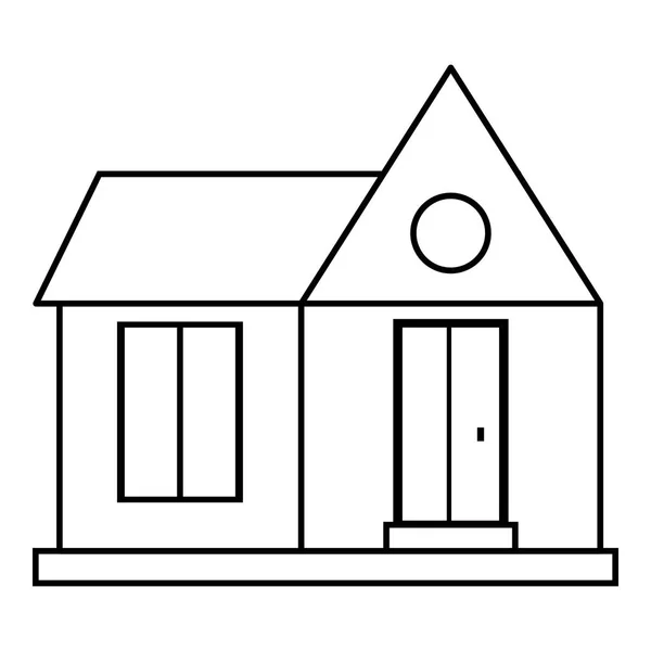Icono de construcción de viviendas, estilo de esquema — Vector de stock