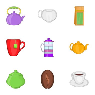 İçecek Icons set, karikatür tarzı